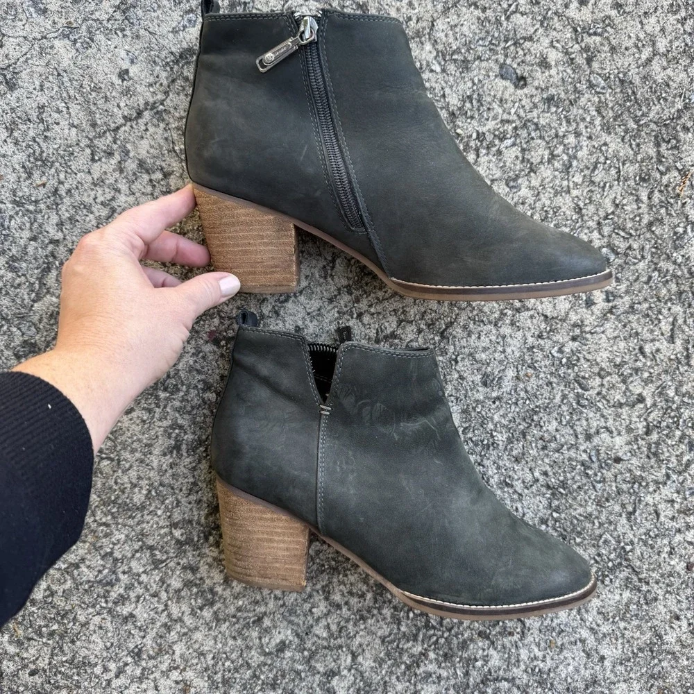Blondo Norma Womens Sz 10 M Slate Grey Nubuck Waterproof Heeled Bootie *Peeling* - Picture 7 of 14